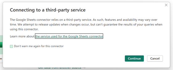 Connect to the Google Sheet Screen View 